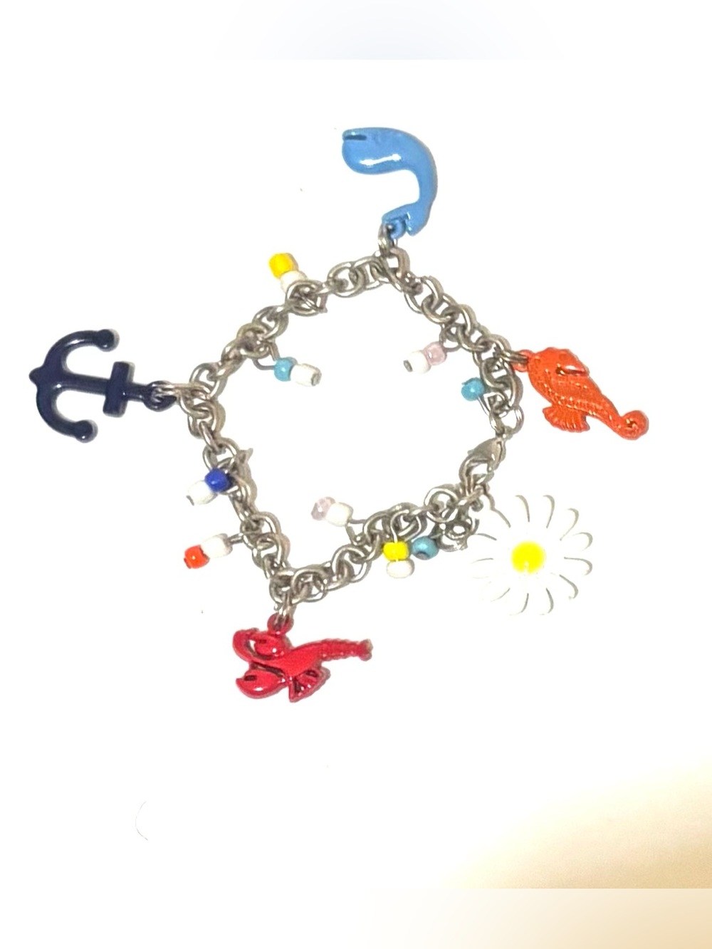 Colorful Charm Bracelet with Sea and Flower Charms